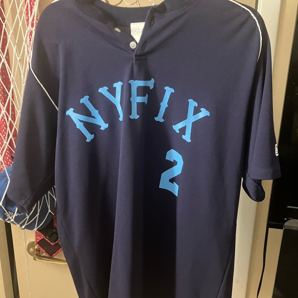 Vintage athletic knit NYFIX new York team softball baseball jersey shirt large